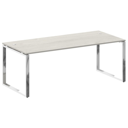 Стол рабочий руководителя на О-обр. м/к 2000x900x750 (Дуб Наварра/Нерж. Сталь)