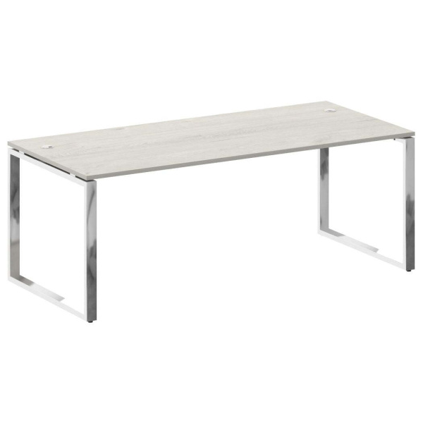 Стол рабочий руководителя на О-обр. м/к 2000x900x750 (Дуб Наварра/Нерж. Сталь)