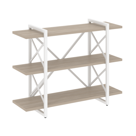 Стеллаж на регулируемых опорах-3 полки VR.L-MST.O-3.8V 1200x400x910 (Дуб Аттик/Белый металл)