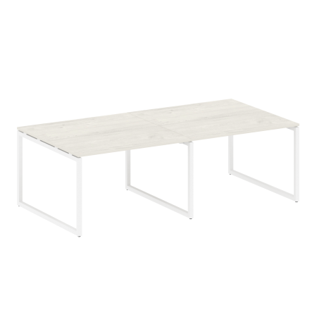 Переговорный стол 2 столешницы Metal System Style БО.ПРГ-2.2 2400x1235x750 (Акация/Антрацит металл)