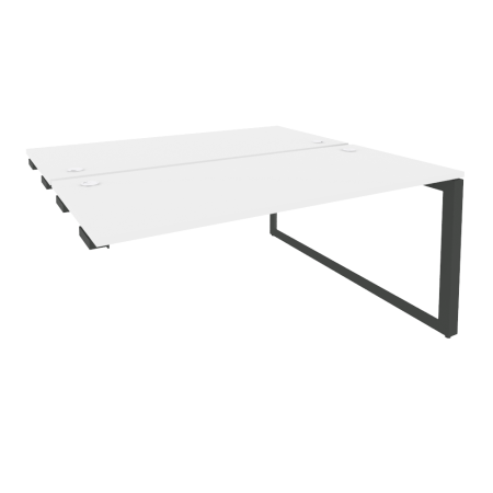 Стол-приставка двойной на О-образном м/к к опорным элем. Onix O.MO-D.SPR-4.7 1580x1475x750 (Белый Бриллиант/Черный металл)