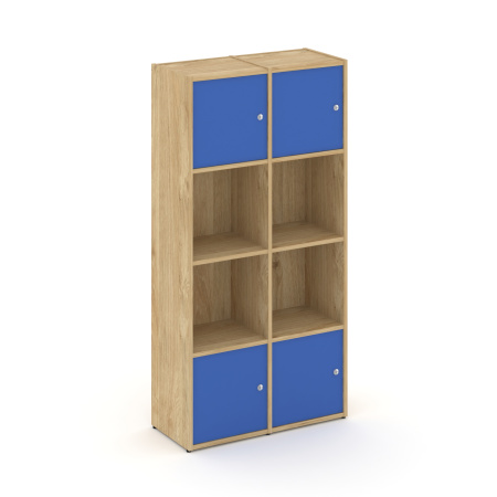 Стеллаж Locker Plus LK.K-005 798x350x1593 (Тиквуд Светлый | Синий)