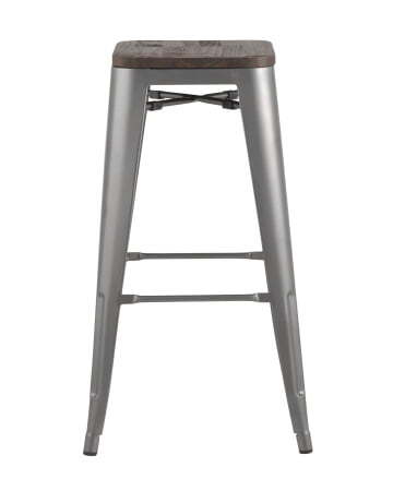 Стул барный TOLIX WOOD серебристый матовый (Стул барный Tolix серебристый, матовый)