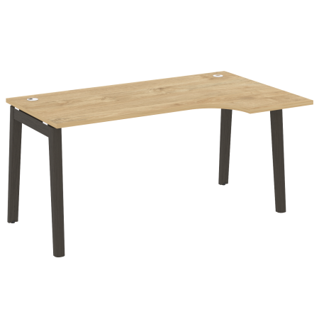 Стол эргономичный правый на деревянных опорах Onix Wood OW.SA-1R 1580x980x750 (Тиквуд Светлый/Дуб Темный)