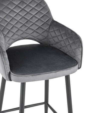 Стул полубарный Венера диамант велюр серый (Стул полубарный Венера диамант серый)