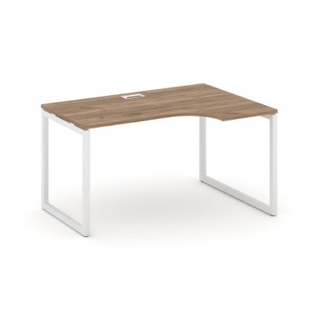 Стол рабочий эргономичный SN-4O.SPA-022(R) (1580х800/980х750) (Дуб Табак/Металл Белый)