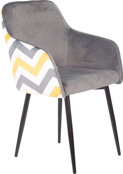 Кресло CH-380F серая жемчужина Italia 26 зигзаг на ножках металл (Серо-голубой)