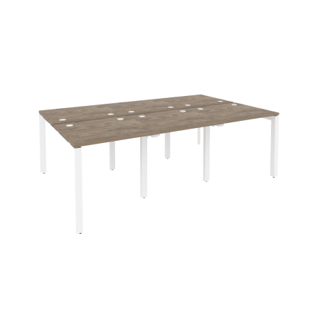 Рабочая станция на П-образном м/к Onix O.MP-D.RS-6.0.7 2340x1475x750 (Тиквуд Темный/Белый Металл)