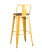 Стул барный TOLIX WOOD со спинкой желтый (Стул барный Tolix желтый глянцевый, темное дерево)