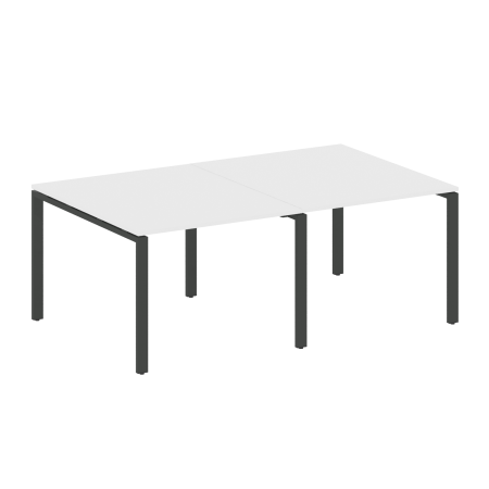 Переговорный стол 2 столешницы Metal System Style БП.ПРГ-2.1 2000x1235x750 (Белый/Антрацит металл)