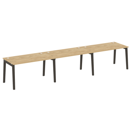 Рабочая станция на деревянных опорах Onix Wood OW.RS-3.3.8 4140x800x750 (Тиквуд Светлый/Дуб Темный)