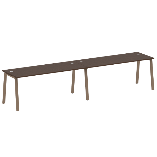 Рабочая станция на 2 рабочих места на А-образном м/к Metal System Style БА.СМ-2.5 3600x720x750 (Венге Цаво/Мокко металл)