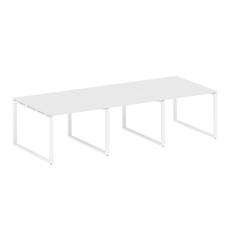 Переговорный стол 3 столешницы Metal System Style БО.ПРГ-3.1 3000x1235x750 (Белый/Белый металл)