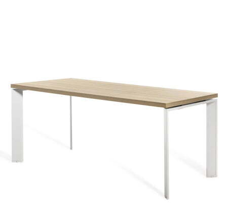 FERMO METAL Стол для руководителя L200 (Дуб Светлый/Белый металл)