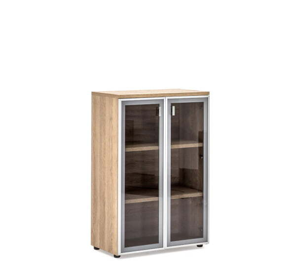 LAVA Шкаф стеклянные двери H121 (Гавана/Светлый)