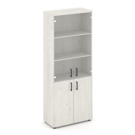 Шкаф высокий широкий SN.STS.E-102 (796х400х1982) (Дуб Наварра/Прозрачный)