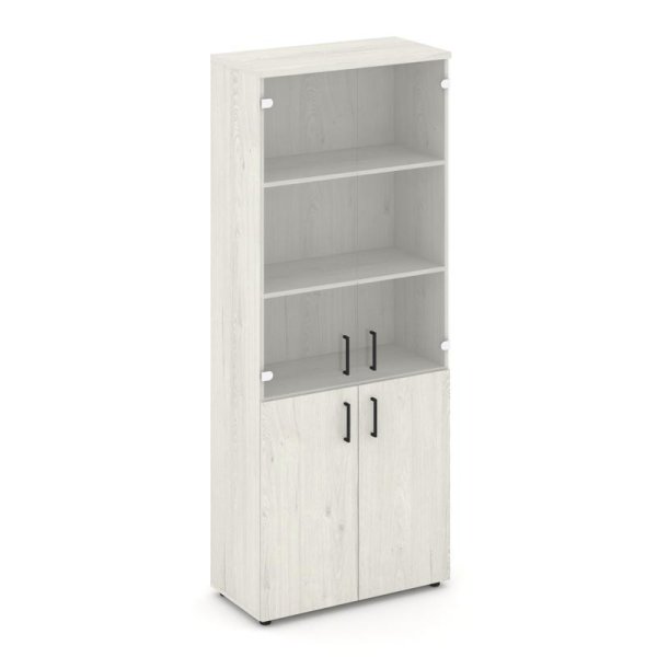 Шкаф высокий широкий SN.STS.E-102 (796х400х1982) (Дуб Наварра/Прозрачный)