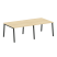 Стол для переговоров (2 столешницы) на А-образном м/к Metal System Style БА.ПРГ-2.2 2400x1235x750 (Дуб наварра/Серый металл)