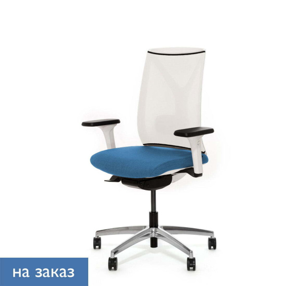 DION M WW Кресло синх. белая спинка (Голубой | Белый)