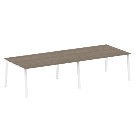 Стол для переговоров (2 столешницы) на А-образном м/к Metal System Style БА.ПРГ-2.4 3200x1235x750 (Вяз/Белый металл)