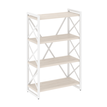 Стеллаж на регулируемых опорах-4 полки VR.L-MST.O-4.8 800x400x1280 (Денвер Светлый/Белый металл)