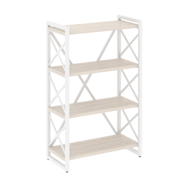 Стеллаж на регулируемых опорах-4 полки VR.L-MST.O-4.8 800x400x1280 (Денвер Светлый/Белый металл)