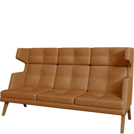 Диван офисный 3-х местный высокий Беверли (Диван 3-местный высокий kiton_09)