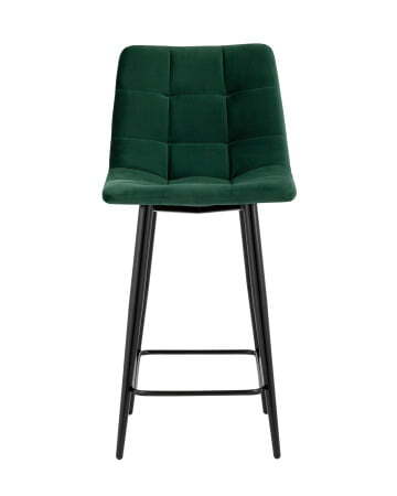 Стул полубарный Джанго велюр зелёный высота сиденья 60 см (Стул полубарный Джанго зеленый)
