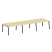 Стол для переговоров (3 столешницы) на А-образном м/к Metal System Style БА.ПРГ-3.3 4200x1235x750 (Дуб наварра/Серый металл)
