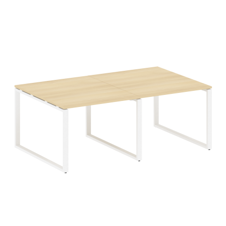 Переговорный стол 2 столешницы Metal System Style БО.ПРГ-2.1 2000x1235x750 (Акация/Белый металл)