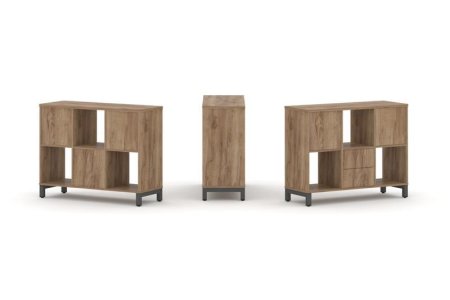 Набор стеллажа 1 сторонний, 2 яруса SN.NS-231 (1121х400х881) (Дуб Табак/Металл Антрацит)