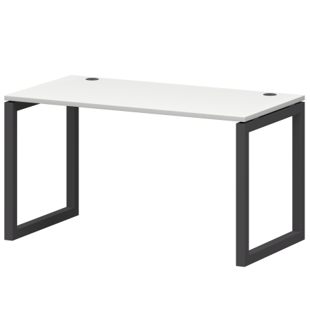 Стол на металлокаркасе Смарт СМС25-О-14К.73.Пр50 1400x730x750 (Белый/Антрацит)