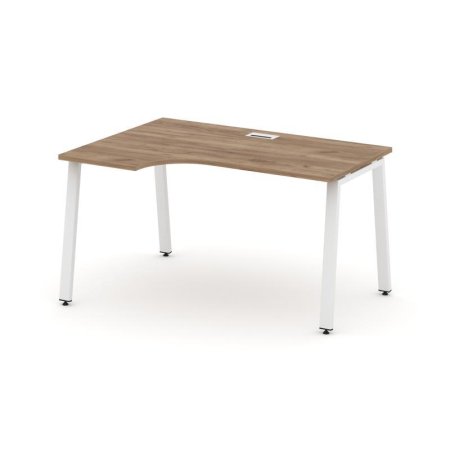 Стол рабочий эргономичный SN-6A.SPA-011(L) (1380х700/980х750) (Дуб Табак/Металл Белый)