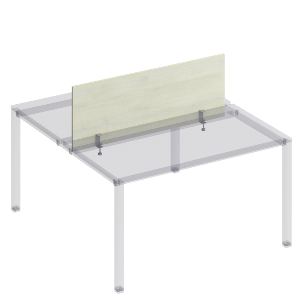 Экран настл. фронт. с кроншт. для рабочей станции 140 на мет. каркас КФ Комфорт КФ К.847 1250x450x18 (Дуб шамони светлыйСерый)