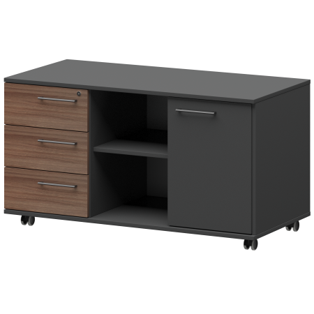 Креденция левая Кортез KZT-62L 1200x568x648 (Темный шимо/Графит)