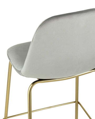 Стул полубарный Валенсия велюр серый золотые ножки (Стул полубарный Валенсия серый)