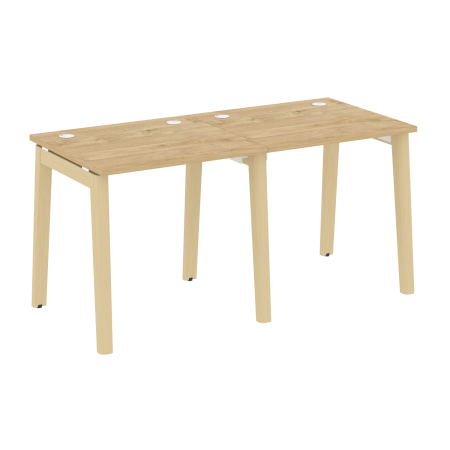 Рабочая станция на деревянных опорах Onix Wood OW.RS-2.0.7 1560x720x750 (Тиквуд Светлый/Дуб Светлый)