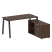 Рабочая станция с тумбой на А-образном м/к Metal System Style БА.РС-СТС-2.3 (R) 1500x1520x750 (Дуб наварра/Серый металл)