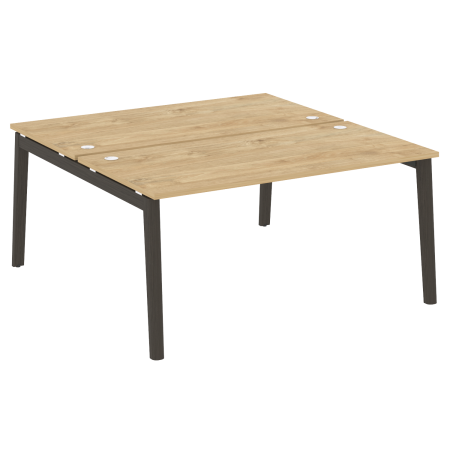 Рабочая станция на деревянных опорах Onix Wood OW.D.RS-2.4.8 1580x1635x750 (Тиквуд Светлый/Дуб Темный)
