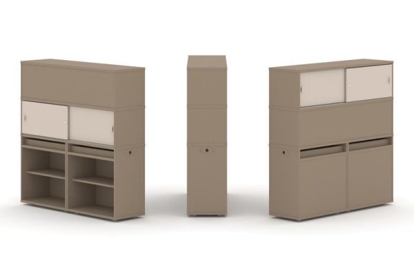 Тумба двойная + высокая надставка ES.NB.2V-3 (1500х410х1520) (Латте/Капучино)