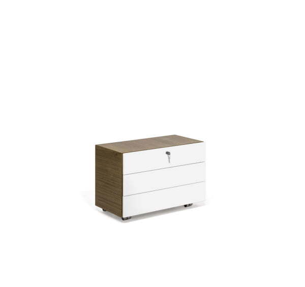 KYO Тумба подкатная, 3 ящика (Орех/Белый)
