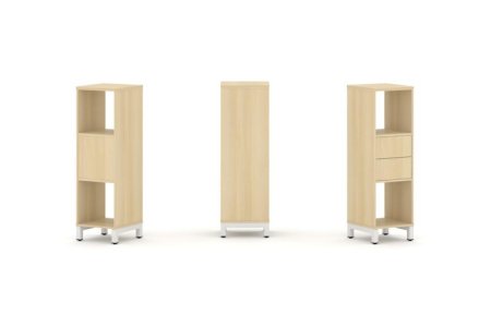 Набор стеллажа 1 сторонний, 3 яруса SN.NS-311 (387х400х1248) (Акация Лорка/Металл Белый)