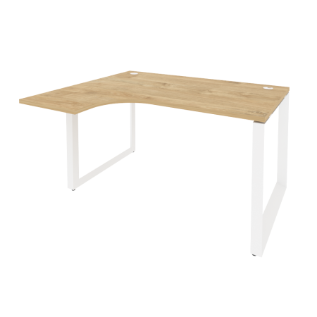 Стол эргономичный левый на О-образном м/к Onix O.MO-SA-3L 1380x1180x750 (Тиквуд Светлый/Белый Металл)