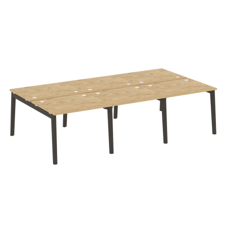 Рабочая станция на деревянных опорах Onix Wood OW.D.RS-6.1.8 2940x1635x750 (Тиквуд Светлый/Дуб Темный)