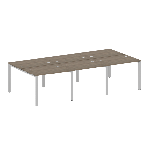 Рабочая станция на 6 раб. мест Metal System Style БП.СМ-6.1 3000x1475x750 (Вяз/Серый металл)