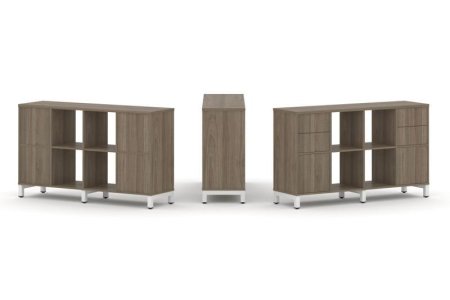 Набор стеллажа 1 сторонний, 2 яруса SN.NS-241 (1488х400х881) (Вяз Благородный/Металл Белый)