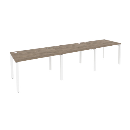 Рабочая станция на П-образном м/к Onix O.MP-RS-3.2.8 3540x800x750 (Тиквуд Темный/Белый Металл)