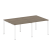 Переговорный стол 2 столешницы Metal System Style БП.ПРГ-2.1 2000x1235x750 (Дуб Наварра/Серый металл)