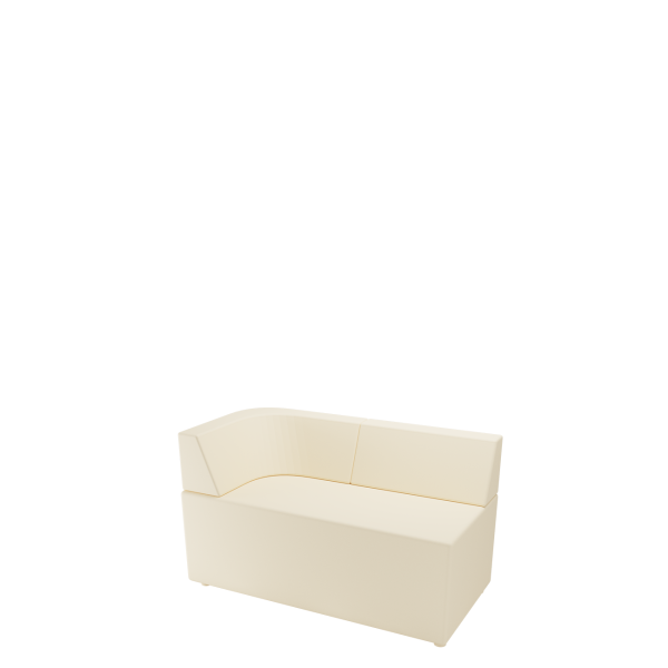 Диван офисный Модуль (М-70) 2-х местный подлокотник левый (спинка радиусная) (Бежевый)