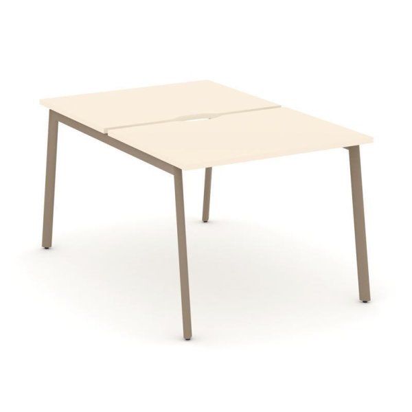 Рабочая станция 2 места ES.D.RS-2.1-VP (980х1500х750) (Сатин/Металл Латте)